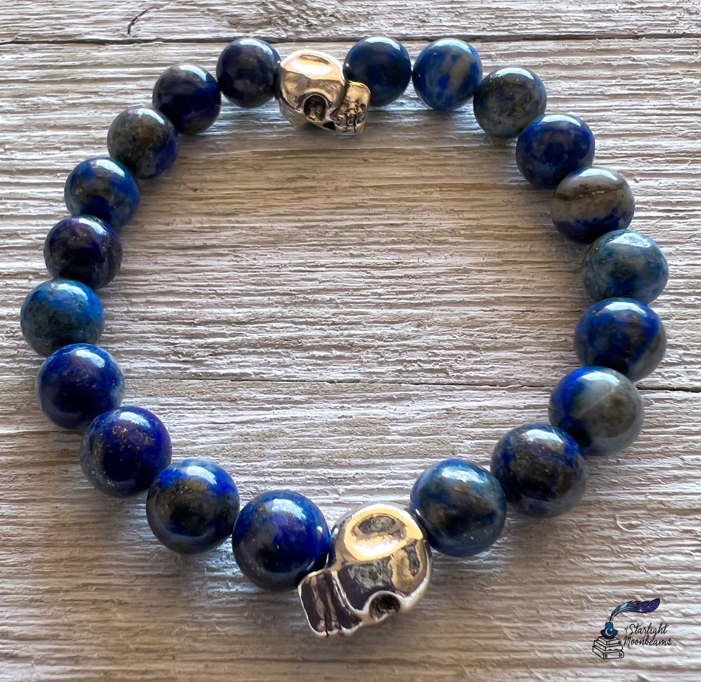 Lapis Lazuli Skull Bracelet for Shadow Work